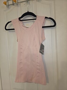 NUX Light Pink Ribbed Knit Tank